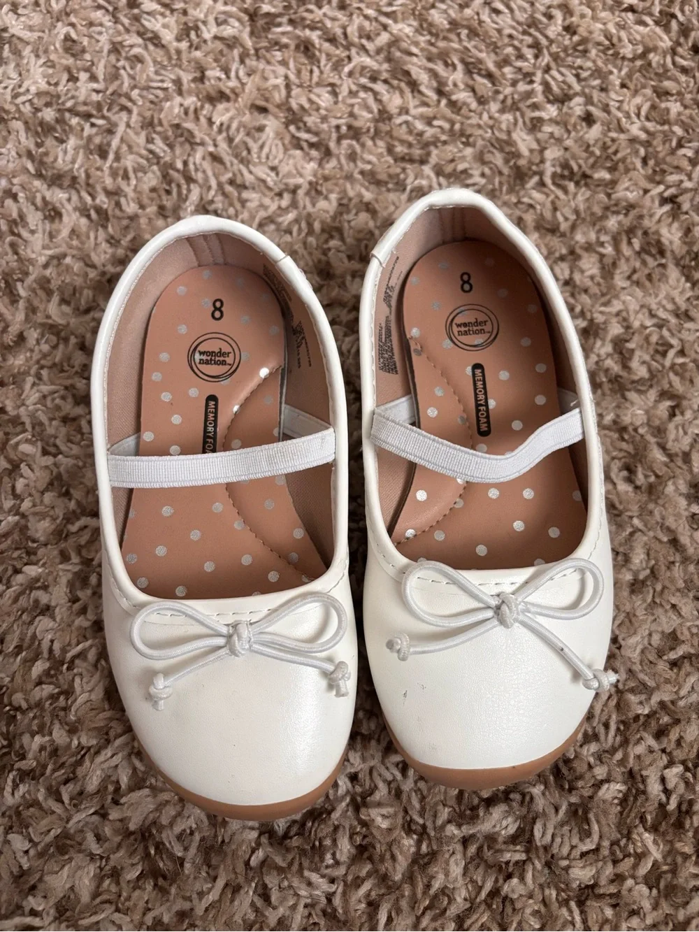 wonder nation White Bow Mary Jane Toddler Shoes